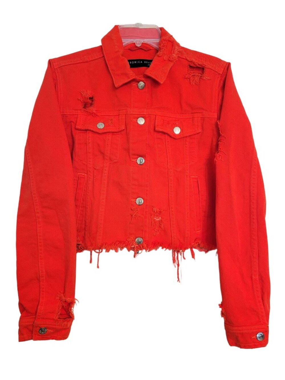 Veronica Beard Cara Distressed Denim Jacket